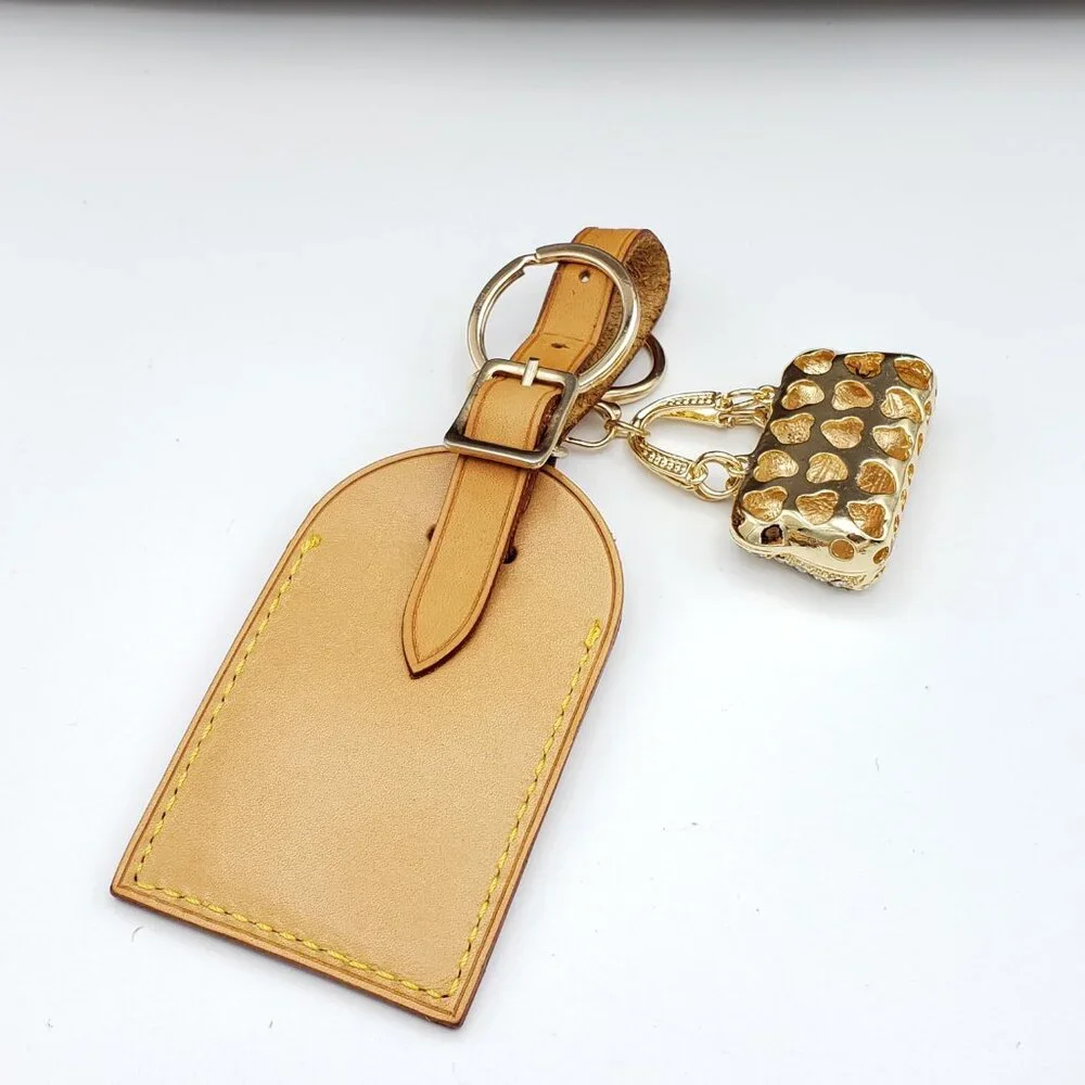 Authentic Louis Vuitton Luggage Nametag with Unbranded Keycharm